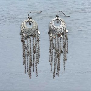 Silver Dangle Dreamcatcher Earrings